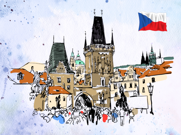 Ilustrace kurzy a lekce češtiny pro cizince